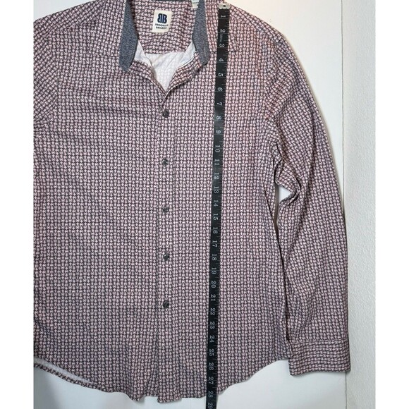 Brooklyn Brigade Shirt Mens Medium Gray Pink Crab Print Cotton Nautical Coastal - Picture 13 of 16